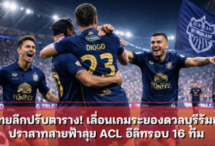 ไทยลีกปรับตาราง! เลื่อนเกมระยองดวลบุรีรัมย์ ปราสาทสายฟ้าลุย ACL อีลิทรอบ 16 ทีม