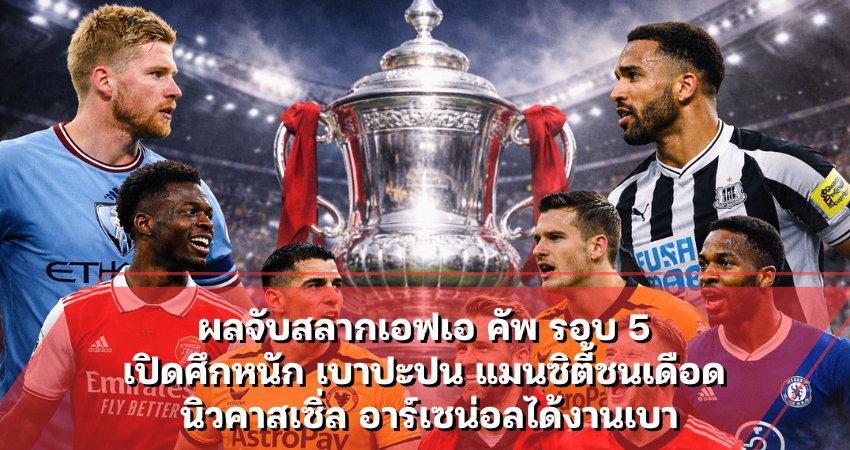 ผลจับสลากเอฟเอ คัพ รอบ 5 เปิดศึกหนัก-เบาปะปน แมนซิตี้ชนเดือด
